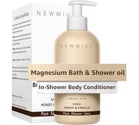 Huile de douche au magnésium - Soin naturel après la douche pour la peau sèche, nettoyage et adoucissement, lotion hydratante pour le corps et les jambes non grasse, cadeau spa de soin personnel