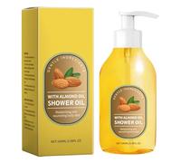 Huile de douche corporelle à l'amande et à la vitamine E, gel douche hydratant et nourrissant, nettoyant doux, plus lisse et plus doux, apaisant et réparateur pour les peaux sensibles et sèches (1pcs)