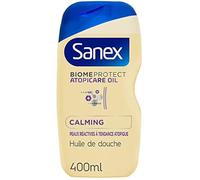 Huile de douche - SANEX - BiomeProtect Atopicare - 400 ml - Peaux réactives - Formule prébiotique