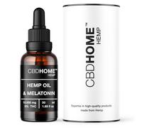 Huile de Graines de Chanvre 20% + Mélatonine - 50 ml - Base de Coco et Graines de Chanvre Biologiques - Pressée à Froid - Sans Additifs - 100% Végétale - Certifiée Biologique UE