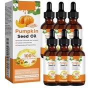 Huile de graines de citrouille pour la croissance des cheveux et la peau, huile biologique 100% pure pressée à froid, soin nourrissant pour cuir chevelu, visage, ongles et corps (6pcs)