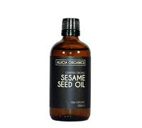Huile de graines de sésame (Sesame Seed Oil) certifiée bio de Alucia Organics 100 ml - Pure, naturelle, pressée à froid, végétalienne, pour la peau, le visage, le corps, les cheveux, le massage