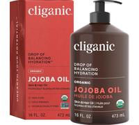Huile De Jojoba Bio 100% Pur, 480ml - Huile Pour Cheveux & Huile Visage Naturelle Pres-Sée À Froid Huile De Base ¿ Certifiée Bio Garantie Cliganic De 90 Jours