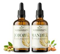 Huile de jojoba et huile d'amande bio - Huiles 100 % pures et pressées à froid de qualité bio - Huile de soin de qualité supérieure pour la peau, les cheveux et le visage - Végétalien, pure et