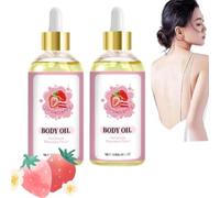 Huile de jus pour le corps, huile pour le corps à la fraise, huiles pour le corps pour femmes, huile hydratante pour le corps, huile hydratante pour tous les types de peau (2 pièce)