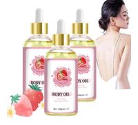 Huile de jus pour le corps, huile pour le corps à la fraise, huiles pour le corps pour femmes, huile hydratante pour le corps, huile hydratante pour tous les types de peau (3 pièce)