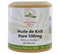 Huile de Krill 500mg - 90 Capsules - Herboristerie de Paris - Source Naturelle Riche en Oméga-3 EPA et DHA pour un Complément Alimentaire de Haute Qualité