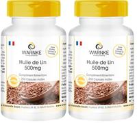 Huile de Lin 500mg - 250 gélules - Préssée à froid - avec vitamine E | Warnke Vitalstoffe - Qualité des pharmacies allemandes (Lot de 2)