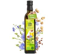 Huile de Lin Alimentaire Bio - 500ml. Huile de Lin Bio Pressé à Froid Brut et Pur. Riche en Antioxydants Calcium et Oméga 3. Huile de Graine de Lin.