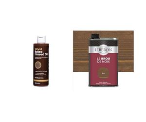 Huile de Lin Cuite pour Traitement Entretien du Bois Furniture Clinic - Protection en Intérieur & LIBERON Brou de noix pour teinter et protéger vos meuble, 500mL