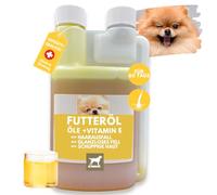 Huile de Lin Huile Barf pour Chiens Chat Huile Barf Omega 3 & 6 I Huile Alimentaire + Vitamine E I Complément Alimentaire Riche acides Gras oméga 3 oméga 6 sans additifs I Pelage Peau Énergie 0,25l