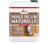Huile de lin, naturelle pour bois extérieur et intérieur - 5 L - ARCANE INDUSTRIES