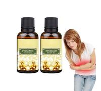 Huile de massage abdominal apaisante, Mélange relaxant pour l'estomac, pour un massage abdominal relaxant, tonifiant le corps et la peau, Mélange apaisant pour le confort de l'estomac (2 bouteilles)