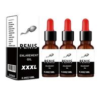 huile de massage améliorant les hommes, huile d'agrandissement du pénis pour hommes pour prolonger la vie sexuelle Massage génital masculin 10 ml Plus grand, plus long, plus fort (M,3PC)
