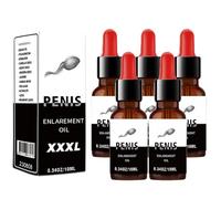 huile de massage améliorant les hommes, huile d'agrandissement du pénis pour hommes pour prolonger la vie sexuelle Massage génital masculin 10 ml Plus grand, plus long, plus fort (M,5PC)