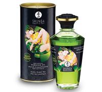 Huile De Massage Chauffante The Vert Exotique Shunga Aphrodisiaque 100ml Noir