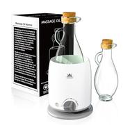 Huile de massage - Chauffe-huile de massage - Chauffe-huile de massage - Chauffe avec carafe en verre - Chauffage rapide en 5 minutes - Relaxation grâce à un massage agréablement chaud