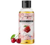 Huile de Massage Comestible Érotique Cerise - Huile Massage Sensuel pour Couple - Huile Corps Relaxante Naturelle - Fabriqué en France - 100ml- Green storm