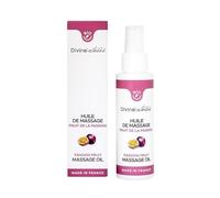 Huile de Massage Comestible Fruit de la Passion 100ml BIO - Sensuelle, Érotique & Hydratante à l'Argan - Massage Couple Relaxant - Labellisée Nature & Progrès - Fabriquée en France