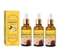 Huile de massage naturelle au gingembre 100% pur pour le corps, le gua sha, le soulagement musculaire et l'aromathérapie | Formule non grasse, idéale pour les massages à domicile (100 ml)