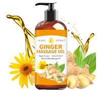 Huile de massage pour thérapie de massage, huile de gingembre pour drainage lymphatique, huile de massage musculaire douloureuse, huile corporelle naturelle au gingembre pour massage spa avec huile