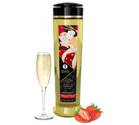 Huile de Massage Érotique 240 ml - Parfum : Vin pétillant et Fraise