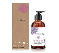 Huile de Massage Sensuelle Mora Mora, 100% Naturelle et Vegan, Huile d'amandes, Jojoba, Coco, Avocat, Ricin, Vitamine E, Parfum Ambré, 250ml