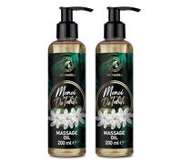 Huile de Massage Set Monoi de Tahiti 2 x 200 ml - Soin du Сorps à l’huile de Coco - Extrait de Fleur de Gardénia - Huile de Monoi de Tahiti - Hydratation de la Peau - Exotique Aroma - Aromathérapie