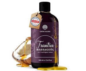 Huile de massage Tantra 500 ML XXL | à la noix de coco sensuelle | Green Valerie Love Oil |[DERMATEST : EXELLENT] Stimulante et stimulante, parfaite pour les massages passionnés |Fabriqué en Italie