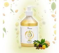 Huile de massage Verana, PRO-1, Sans OGM & Odeur, 100% Naturelle, BIO, Végan, Lubrifiant pour Massage, Pour Corps, Visage, Cheveux, Ongle, Pied, Oreille, Vergeture, Anti Cellulite, 500ml