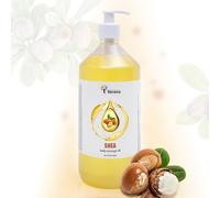Huile de massage Verana Shea Karité, pour le corps, le visage et les cheveux, naturelle, neutre, glisse et absorption idéales, relaxant, anti cellulite, stimule la production de collagène (1L)