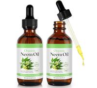 Huile de neem biologique pour la peau, 100% pur huile de neem pressée à froid naturel, pour l'huile apaisante naturelle, nourrit la peau et les cheveux, réduit les ridules (2PC)
