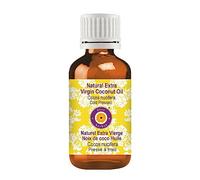 Huile de noix de coco extra vierge naturelle Deve Herbes (Cocos nucifera) 100% pure, de qualité thérapeutique, pressée à froid 100ml (3,38 oz)