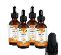 Huile De PéPins De Courge PresséE à Froid Pour Les Cheveux 60 Ml, Huile De PéPins De Courge, Huile VéGéTale Froide Hydratante Pour Le Cuir Chevelu, Huile Capillaire Cheveux Secs Et AbîMéS (4 PCS)