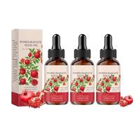 Huile de pépins de grenade, 60 ml, huile hydratante pure et naturelle de grenade, réduit les rides et raffermit la peau, élixir de soin radiatif pour cheveux et peau (3 pièces, taille unique)