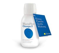 Huile de poisson liquide MarisPlus Omega-3 - saveur citron - Premium DHA & EPA - hautement dosé, triglycérides 100% naturels 4 600 mg - sans additifs artificiels - 150 ml d'approvisionnement mensuel