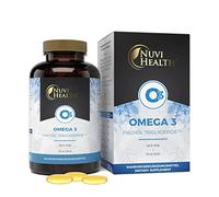 Huile de poisson Premium Oméga 3 1000 mg - 240 gélules triple force : 80% d'Oméga 3 & sous forme de triglycérides - Haute pureté - Pêche durable