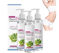 Huile de rasage douce pour femmes et hommes, huile avant et après-rasage, hydratante, nourrissante et apaisante pour le visage, le corps et les jambes (3 pièce)