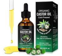 Huile de ricin bio pressée à froid - 100 % huile vierge pure | Pour cheveux, cils, peau et bien-être | Végétalien, sans hexane | 60 ml
