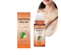 Huile de ricin bio Roll On avec pierre de quartz rose, soin hydratant naturel pour le visage, les sourcils, les cuticules, sans additifs, gel refroidissant Crystal Rollerball (1 pièce)