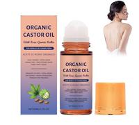 Huile de ricin biologique avec rouleau de quartz rose, 100% pure extra vierge, adapté à tout type de peau (1PC)