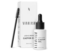 Huile de Ricin Nanolash 30ml - naturelle, pressée à froid et non-raffinée, stimule et fortifie la pousse des cheveux, cils, sourcils