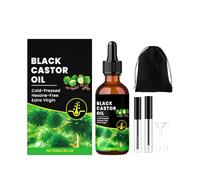 Huile de ricin noir jamaïcain 60 ml - Sérum de croissance capillaire bio à l'huile de ricin, sérum pour la croissance des cils et des sourcils, huile de soin multi-usages
