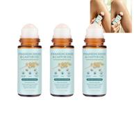 Huile de ricin pure pressée à froid, élixir de beauté raffermissant pour le visage et le cou, essence de soin hydratante pour la peau à l'encens - avec boule à roulettes en quartz rose (3PCS)