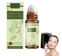 Huile de ricin Roll On pour le ventre, le visage et le corps - Sérum multiusage d'huile de ricin pour le visage pour les femmes, boule de rouleau sous les yeux pour hydrater et plus ferme (1)
