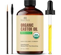 Huile De RicinCertifiée Biologique Par L'usda100 % Pure Et Sans HexanePressée À FroidCroissance Pour Cils,Sourcils,CheveuxAvec Brosse À Sourcils Et Cils118,3 Ml
