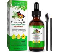 Huile de romarin 3 en 1 naturelle,60ml-Avec sésame noir et huile de batana,riche en principes actifs : Nourrit le cuir chevelu et