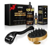 Huile de Romarin pour Cheveux, Kit avec Huile de Romarin 120ml, Microneedling 0.25mm et Scalp Massager - Huile Pousse Cheveux pour Hommes et Femmes