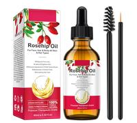 Huile de Rose Musquée 60ml pour les Visage Soin Anti-âge, Peau, Cicatrices et Vergetures Cheveux Hydrates Corps Peau Pressée à Froid pure et Naturelle Hydratante et Nourrissante