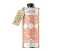 Huile de Saumon Plus & algues pour Chiens & Chats 1L - Riche en EPA & DHA - Omega 3 & 6 pour articulations & système immunitaire - Huile de Poisson et algues Premium